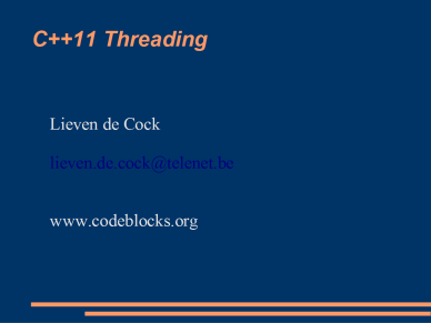 Lieven de Cock - C++11 Threads