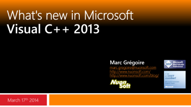 Marc Gregoire - What's new in Visual C++ 2013